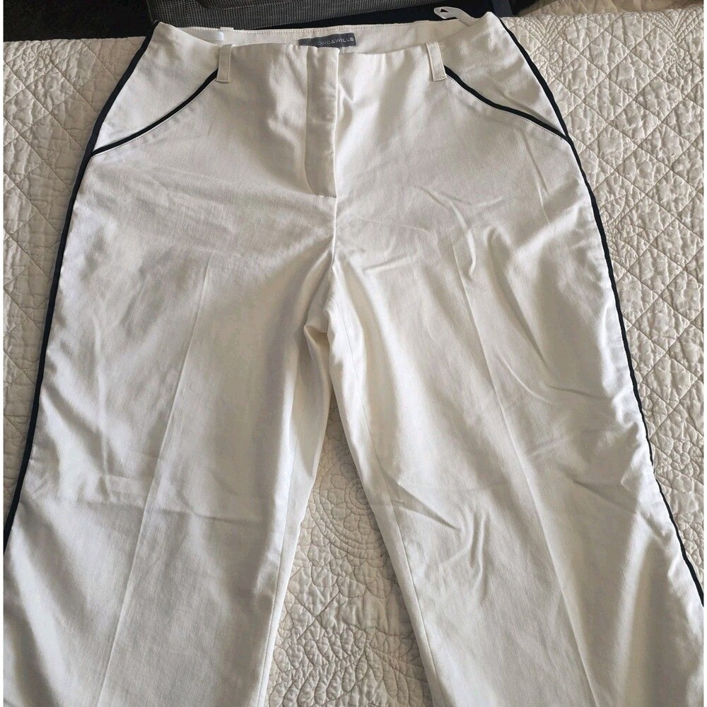 Vintage Clifford & Willis White Pants With Black Piping Sz 10